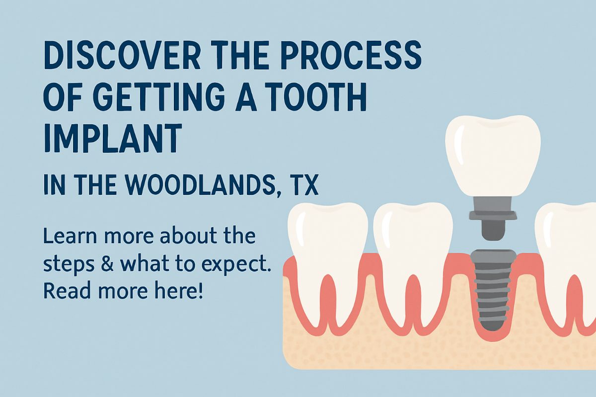 A dentist is consulting with a patient, pointing to a digital scan of their jaw showcasing where a tooth implant could be placed. No text on the image.